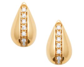 Boucles d'oreilles boutons plaqué or & oxydes - IJPXJSBP