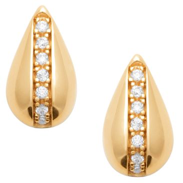 Boucles d'oreilles boutons plaqué or & oxydes - IJPXJSBP