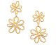 Boucles d'oreilles fleurs pendants plaqué or Stepec - IJPXOSPP