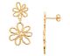 Boucles d'oreilles fleurs pendants plaqué or Stepec - IJPXOSPP