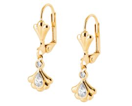 Boucles d'oreilles dormeuses plaqué or et oxydes Stepec - IJPTPEBP