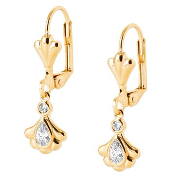 Boucles d'oreilles dormeuses plaqué or et oxydes Stepec - IJPTPEBP