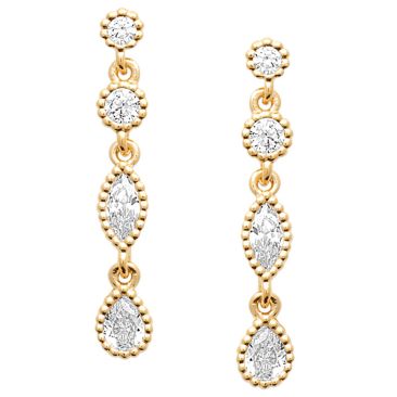 Boucles d'oreilles pendantes plaqué or & oxydes Stepec - IJPTBBBP