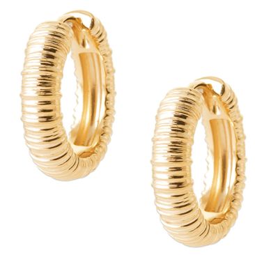 Boucles d'oreilles créoles plaqué or Stepec - IXXJSPP