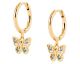 Boucles d'oreilles papillons pendants plaqué or oxydes Stepec - IXTBIXP
