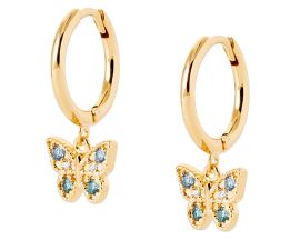 Boucles d'oreilles papillons pendants plaqué or oxydes Stepec - IXTBIXP