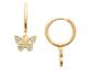 Boucles d'oreilles papillons pendants plaqué or oxydes Stepec - IXTBIXP