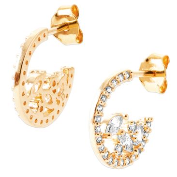 Boucles d'oreilles demi-créoles plaqué or oxydes Stepec - IXTBSBP