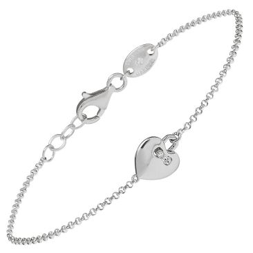 Bracelet coeur argent oxydes Charles Garnier - AGF170306B