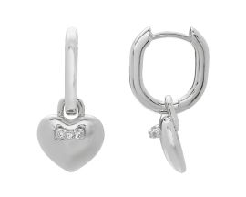 Boucles d'oreilles pendantes coeur argent oxydes Charles Garnier - AGF170308E