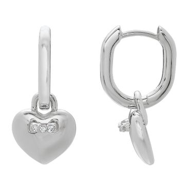 Boucles d'oreilles pendantes coeur argent oxydes Charles Garnier - AGF170308E