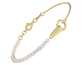 Bracelet argent doré et perles Jourdan - AJF170309B
