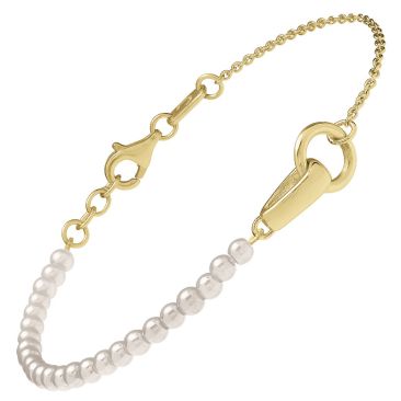 Bracelet argent doré et perles Jourdan - AJF170309B