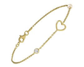 Bracelet coeur argent doré nacre Charles Garnier - AJF210166B