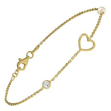 Bracelet coeur argent doré nacre Charles Garnier - AJF210166B