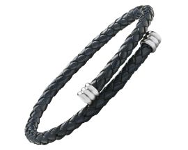 Bracelet acier & cuir Jourdan - JH300070B