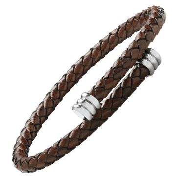 Bracelet acier & cuir Jourdan - JH300071B