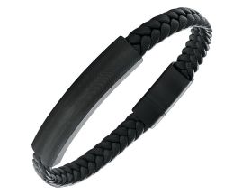 Bracelet acier & cuir Jourdan - JH360005B