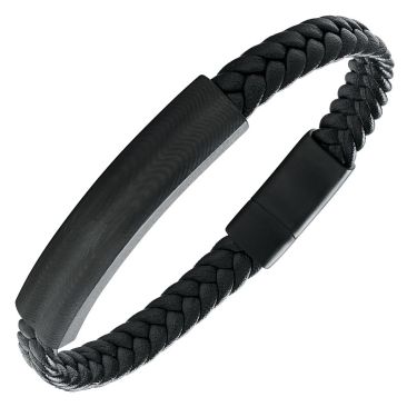 Bracelet acier & cuir Jourdan - JH360005B