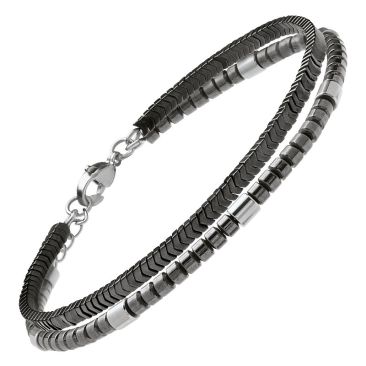 Bracelet hématites & acier Jourdan - JH360012B