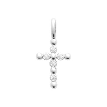 Pendentif argent oxydes croix Stepec - BSSSIBP