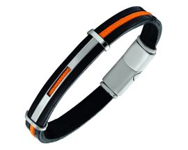 Bracelet acier & cuir Jourdan - JH150208B