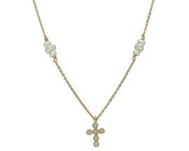 Collier argent doré, oxydes et perles Orus - COD209