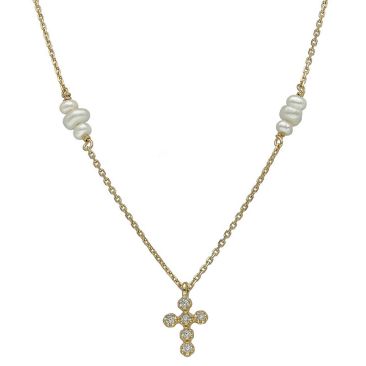 Collier argent doré, oxydes et perles Orus - COD209