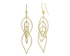 Boucles d'oreilles pendantes argent doré Orus - CA476GOLD
