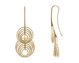 Boucles d'oreilles pendantes argent doré Orus - CA500GOLD