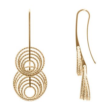 Boucles d'oreilles pendantes argent doré Orus - CA500GOLD