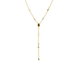Collier argent doré, tourmalines et quartz Orus - COD026TOURMALINE