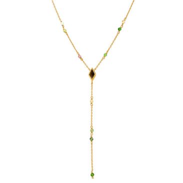 Collier argent doré, tourmalines et quartz Orus - COD026TOURMALINE