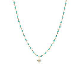 Collier argent doré et amazonite Orus - COD052AMAZONITEGOL