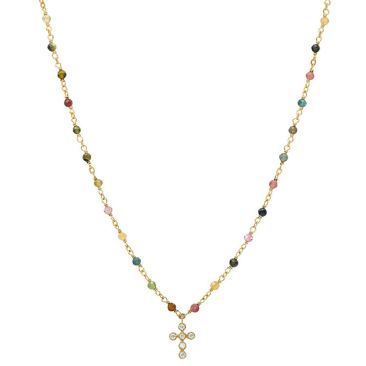 Collier argent doré et tourmaline Orus - COD053TOURMALINE