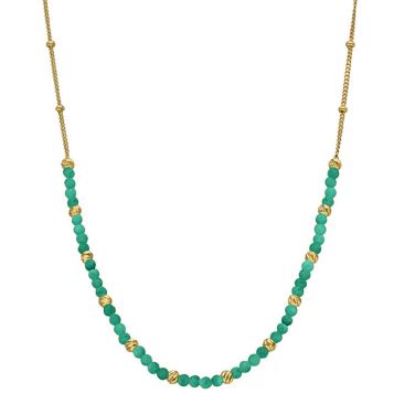 Collier argent doré et onyx verts Orus - COD073ONYXVERT