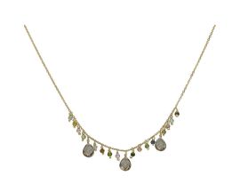 Collier argent doré tourmaline et quartz Orus - COD087TOURMALINE