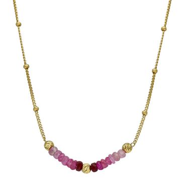 Collier argent doré et rubis Orus - COD1158RUBIS