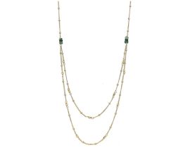 Collier argent doré perles et émeraudes Orus - COD1165EMERAUDE