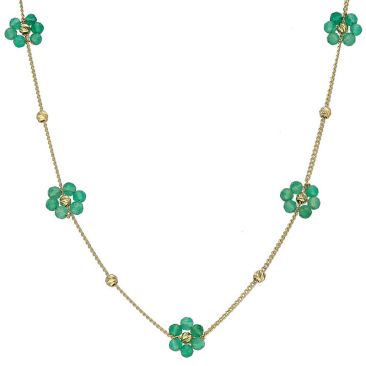 Collier argent doré onyx verts Orus - COD200ONYXVERT