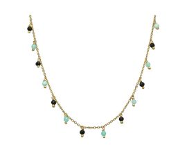 Collier argent doré amazonite et spinelle Orus - COD201AMAZOSPINELL