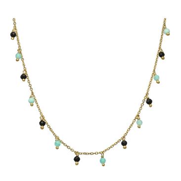 Collier argent doré amazonite et spinelle Orus - COD201AMAZOSPINELL