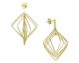 Boucles d'oreilles pendantes argent doré Orus - CA479GOLD