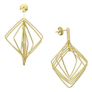 Boucles d'oreilles pendantes argent doré Orus - CA479GOLD
