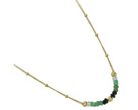 Collier argent doré et émeraudes Orus - COD1158EMERAUDE