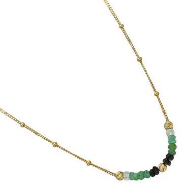 Collier argent doré et émeraudes Orus - COD1158EMERAUDE