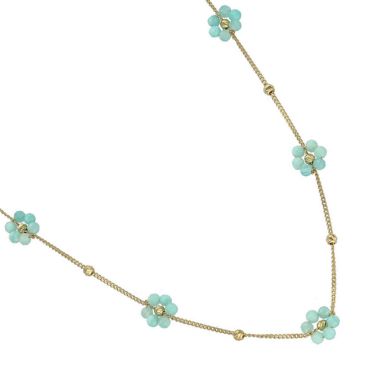 Collier argent doré et amazonite Orus - COD200AMAZONITE
