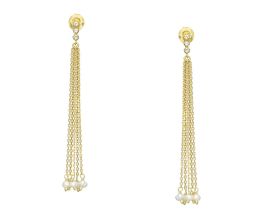 Boucles d'oreilles pendantes argent doré perles Orus - BOD091PERLES