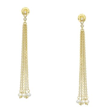 Boucles d'oreilles pendantes argent doré perles Orus - BOD091PERLES