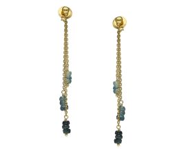 Boucles d'oreilles pendantes argent doré saphirs Orus - BOD1158SAPHIR